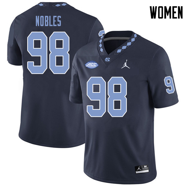 Jordan Brand Women #98 Alex Nobles North Carolina Tar Heels College Football Jerseys Sale-Navy